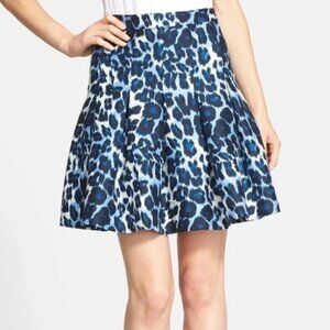 Diane Von Furstenberg Blue Cheetah Print Gemma Mini Skirt